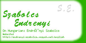 szabolcs endrenyi business card